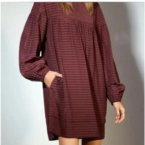 Aritzia Wilfted Le Fou Sachi Gingham Check Babydoll Mini Dress - Picture 2 of 12